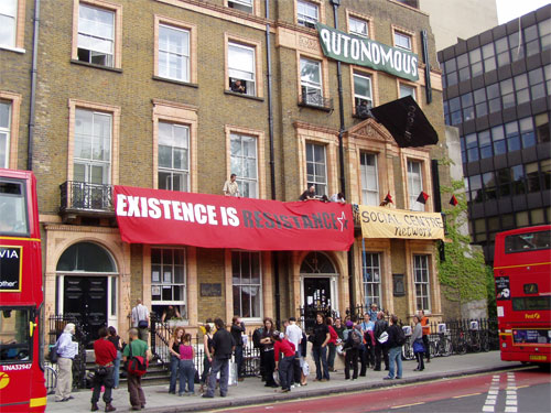 squatted social centre in Russel Square