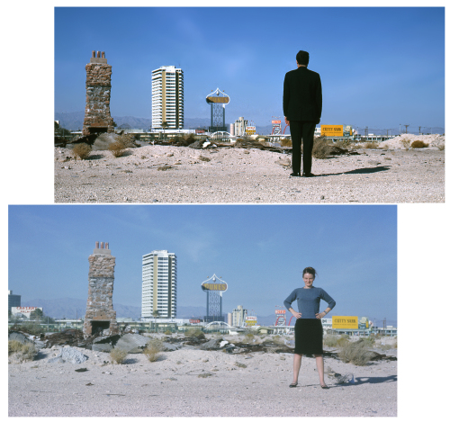 Venturi, Scott Brown and Associates , Robert Venturi and Denise Scott Brown in the Las Vegas Desert with the Strip in the Background,  1966