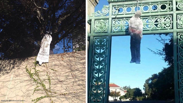 The lynching cutouts in UC Berkeley