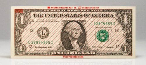 One Dollar Bill distributed at Occupation of Zuccotti Park, New York