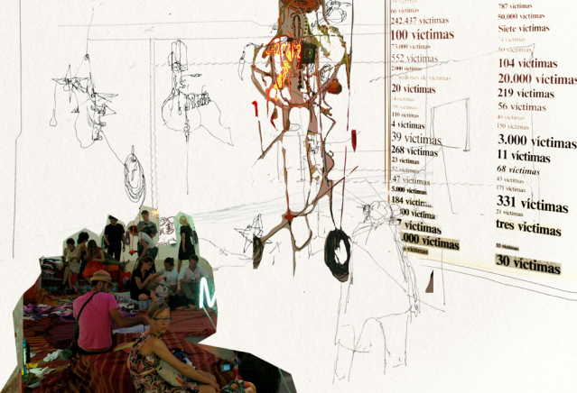 Sketch and Photographs: Jason Rhoades' Tijuanatanchandelier & Ignasi Aballí's Lists