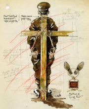 Field Punishment No. 1, as depicted in a contemporary War Office illustration.