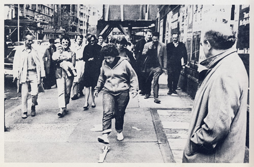 Kicking Robin Page's guitar around the block (Yam Festival, NY May 1965)