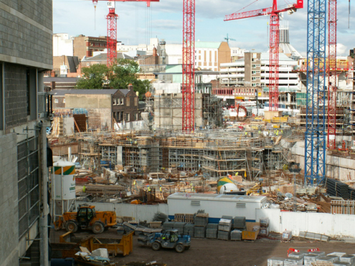 Construction Lo#iverpool One shopping district